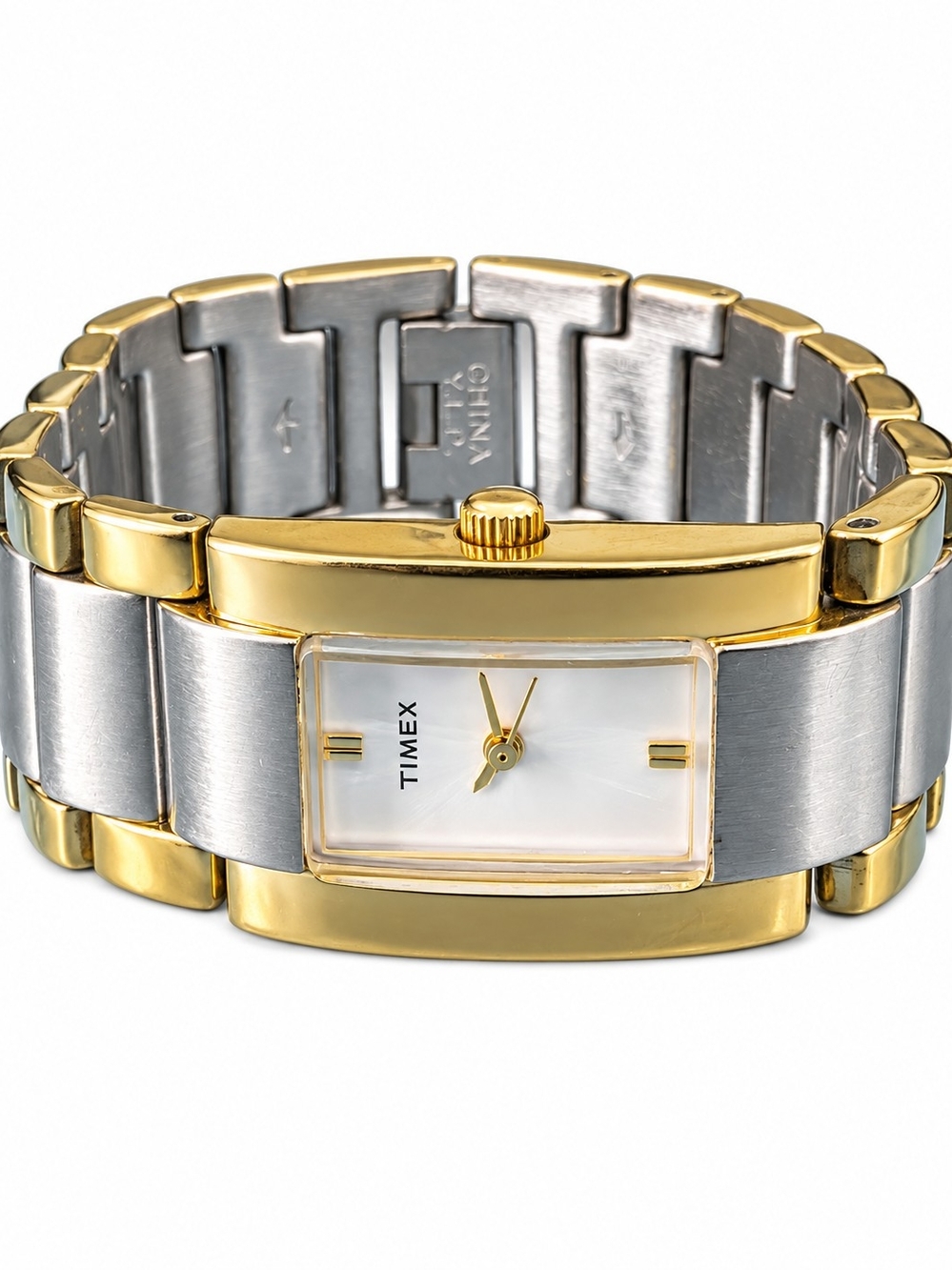 Timex Two-Tone Rectangular Watch Like New